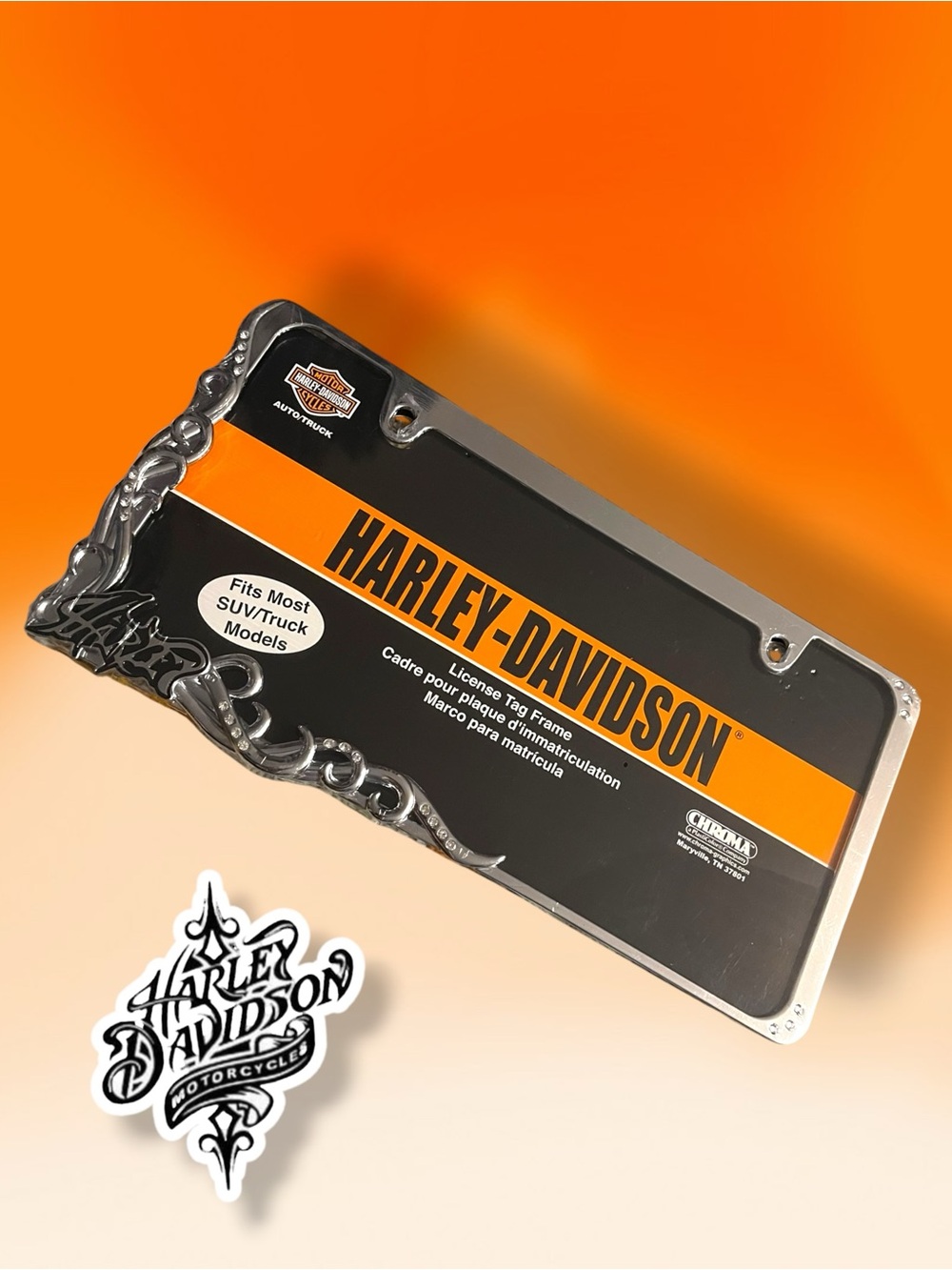 Harley-Davidson Chrome
Filigree with Rhinestones
License Frame NWT